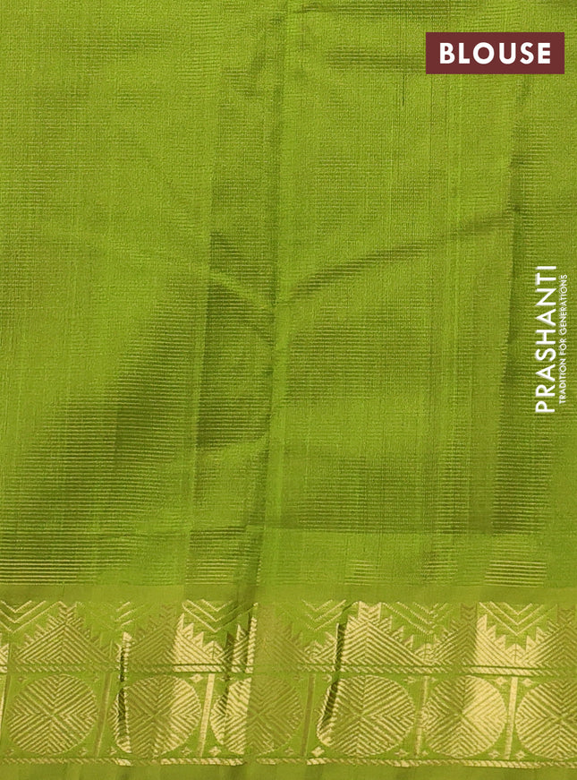 Silk cotton saree maroon and light green with allover vairaosi pattern and zari woven border