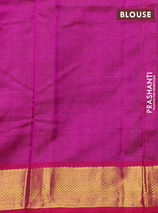 Silk cotton saree black and pink with allover vairaosi pattern and zari woven border