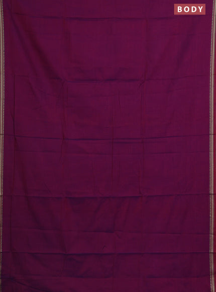 Narayanpet cotton saree dual shade of purple with plain body and thread woven border