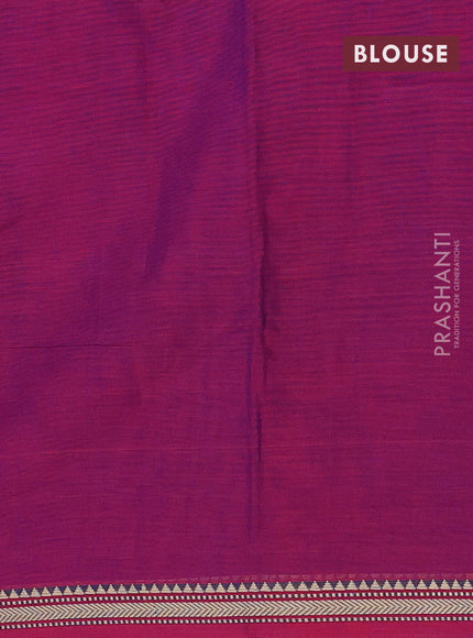 Narayanpet cotton saree dual shade of purple with plain body and thread woven border