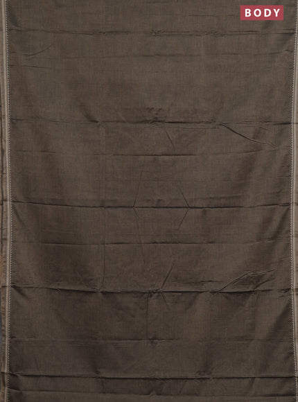 Narayanpet cotton saree grey with plain body and thread woven border