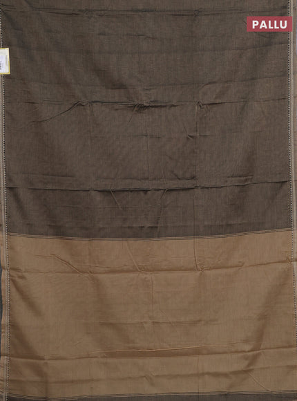 Narayanpet cotton saree grey with plain body and thread woven border