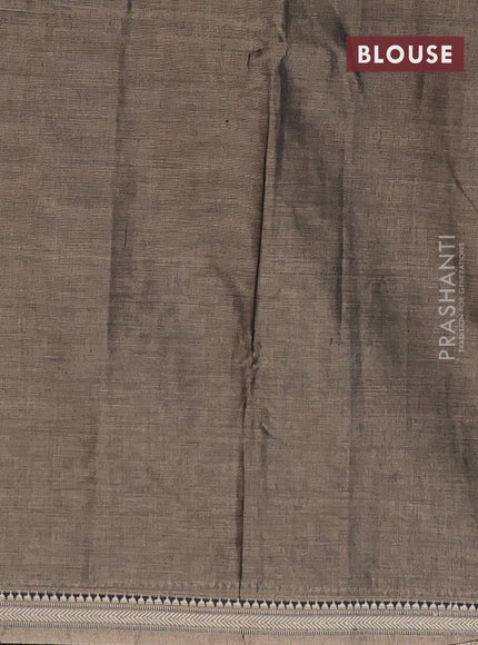 Narayanpet cotton saree grey with plain body and thread woven border