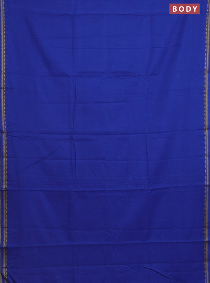 Narayanpet cotton saree blue with plain body and thread woven border