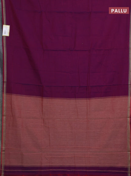 Narayanpet cotton saree dual shade of purple with plain body and thread woven border