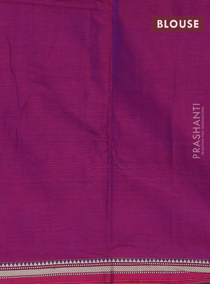 Narayanpet cotton saree dual shade of purple with plain body and thread woven border