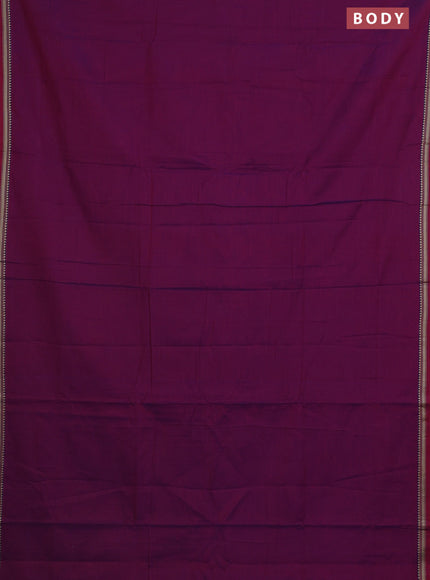 Narayanpet cotton saree purple with plain body and thread woven border