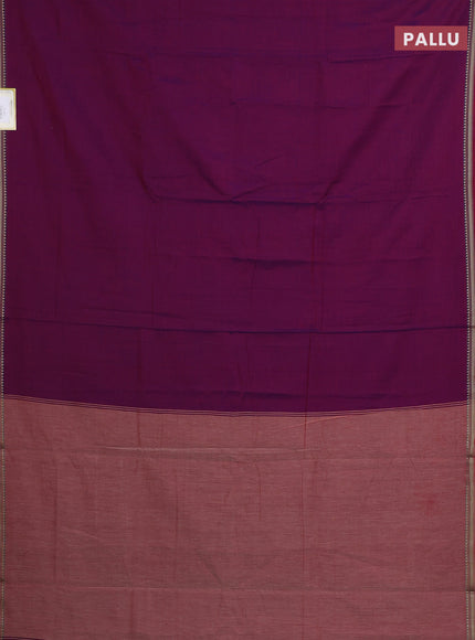 Narayanpet cotton saree purple with plain body and thread woven border