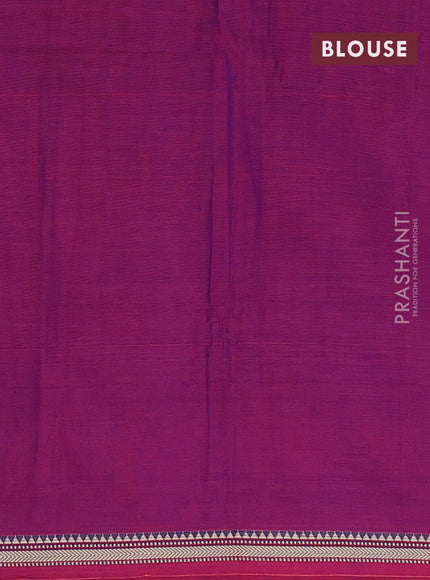 Narayanpet cotton saree purple with plain body and thread woven border