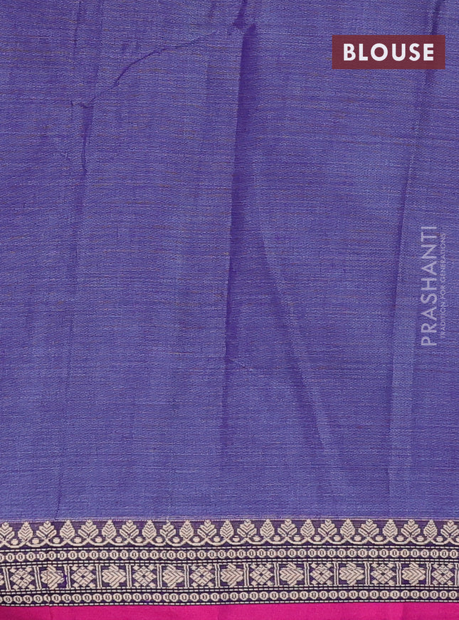 Narayanpet cotton saree blue shade and pink with plain body and thread woven border