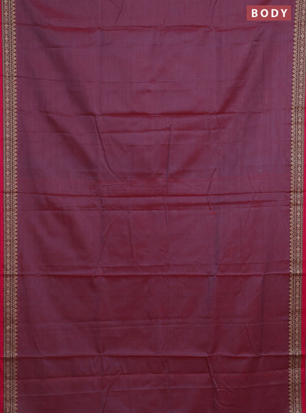 Narayanpet cotton saree maroon shade and pink with plain body and thread woven border
