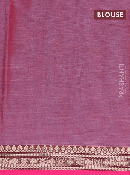 Narayanpet cotton saree maroon shade and pink with plain body and thread woven border