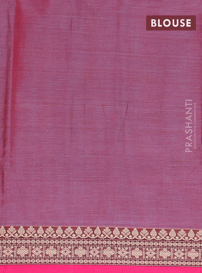 Narayanpet cotton saree maroon shade and pink with plain body and thread woven border