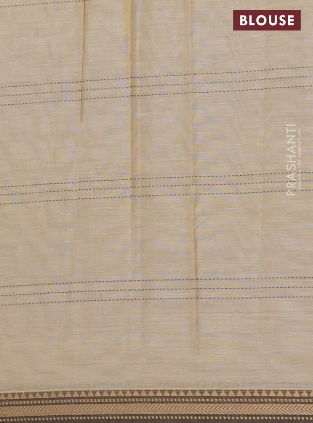 Narayanpet cotton saree grey and black with allover thread weaves and simple border