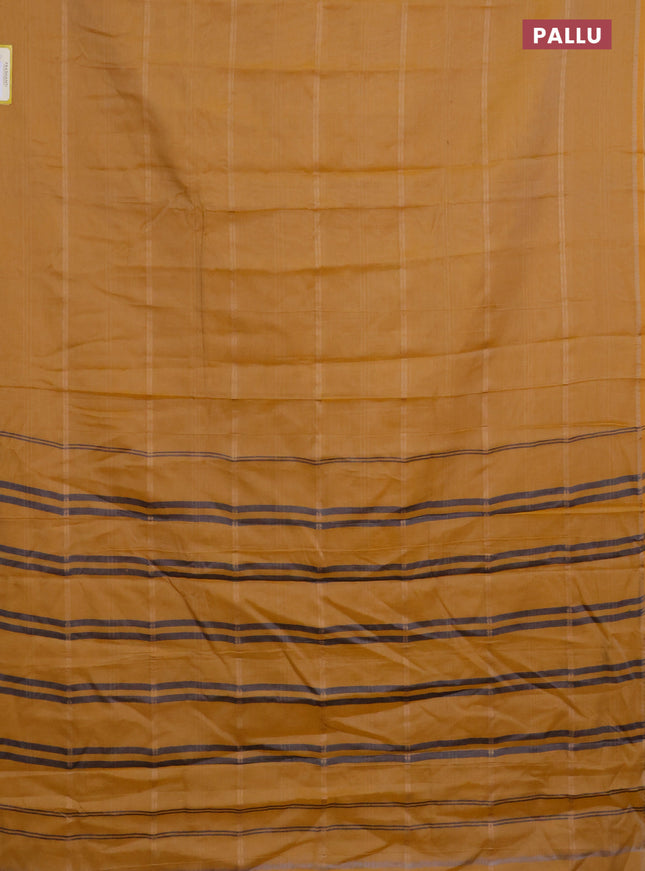 Narayanpet cotton saree pale yellow with allover thread weaves and simple border