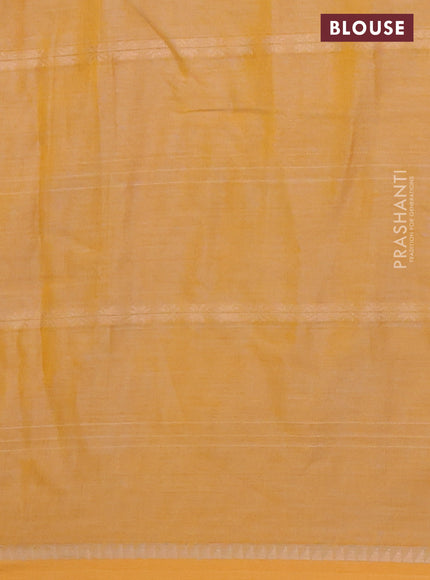 Narayanpet cotton saree pale yellow with allover thread weaves and simple border