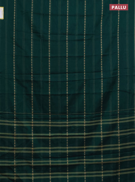 Narayanpet cotton saree green and beige with allover thread weaves and simple border