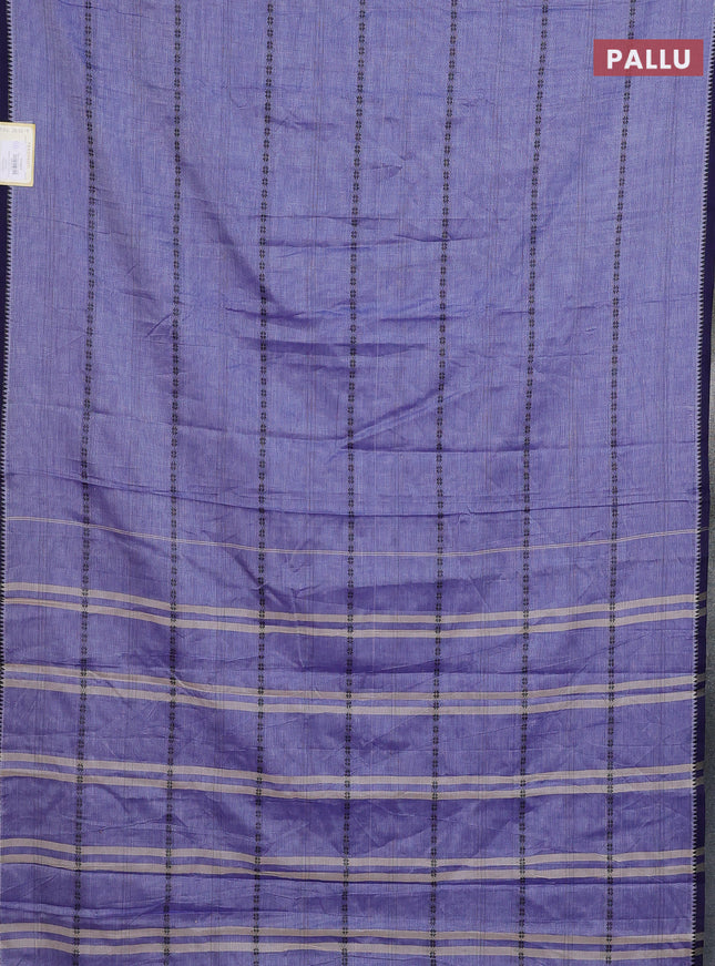 Narayanpet cotton saree blue shade and navy blue with allover thread weaves and simple border