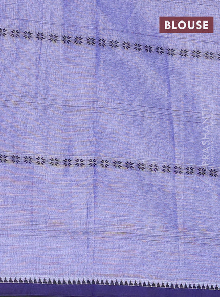 Narayanpet cotton saree blue shade and navy blue with allover thread weaves and simple border