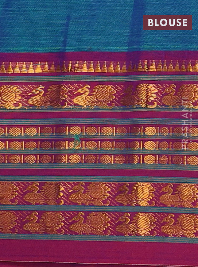 Narayanpet cotton saree dual shade of green and dual shade of maroon with plain body and long zari woven border