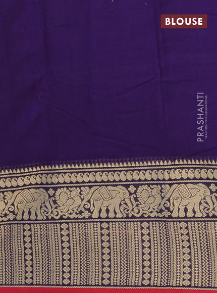 Narayanpet cotton saree deep violet and maroon with plain body and thread woven border