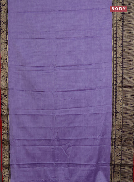 Narayanpet cotton saree lavender and maroon with plain body and thread woven border