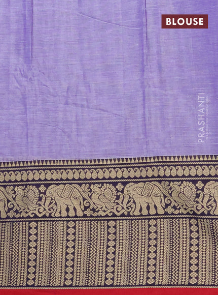 Narayanpet cotton saree lavender and maroon with plain body and thread woven border