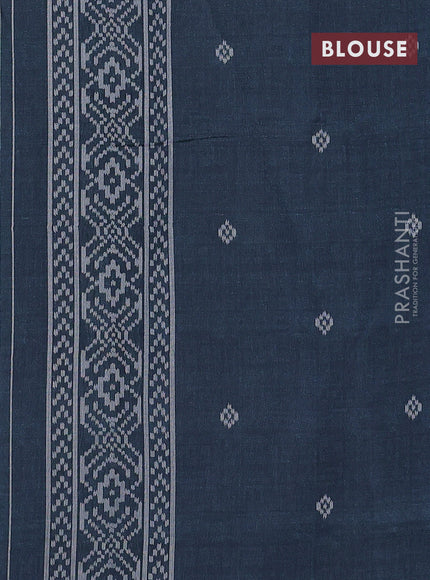 Sambalpuri semi silk saree rust shade and grey with allover geometric ikat weaves and thread woven border