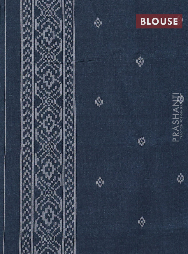 Sambalpuri semi silk saree rust shade and grey with allover geometric ikat weaves and thread woven border