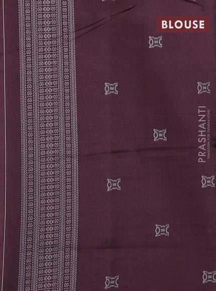 Sambalpuri semi silk saree light blue and brown with paisley butta weaves and thread woven border