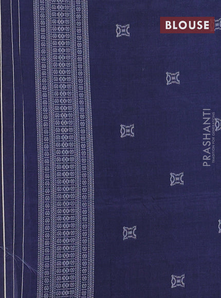 Sambalpuri semi silk saree pink and navy blue with paisley butta weaves and thread woven border