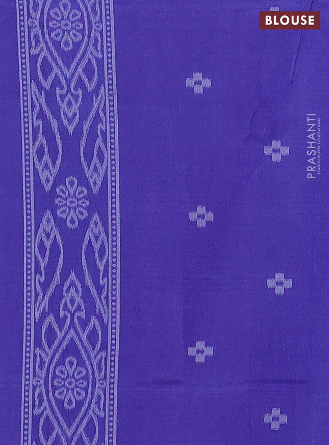Sambalpuri semi silk saree pink and violet with allover ikat weaves and thread woven border