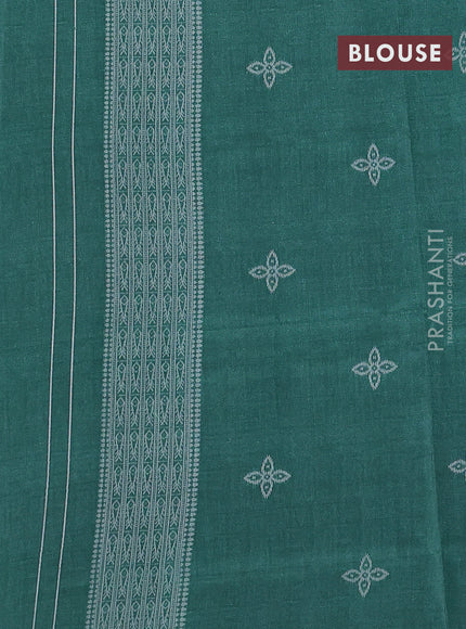 Sambalpuri semi silk saree violet and green with allover ikat weaves and thread woven border