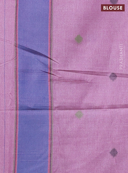 Sambalpuri semi silk saree mauve pink and blue with allover ikat weaves and rettapet thread woven border