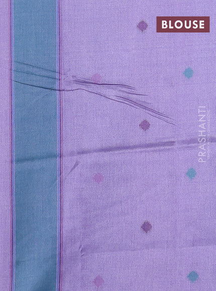 Sambalpuri semi silk saree lavender and teal green with allover ikat weaves and rettapet thread woven border