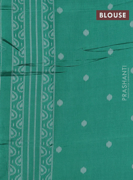 Sambalpuri semi silk saree pastel wine shade and green with allover ikat weaves and thread woven border