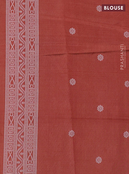 Sambalpuri semi silk saree purple and rustic orange with allover ikat weaves and thread woven border
