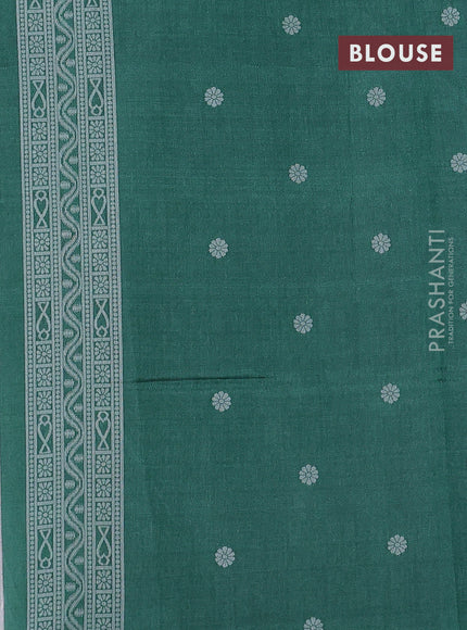 Sambalpuri semi silk saree rust shade and green with allover ikat weaves and thread woven border
