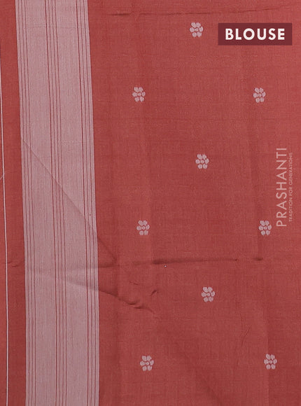 Sambalpuri semi silk saree elephant grey and rust shade with ikat butta weaves and thread woven border