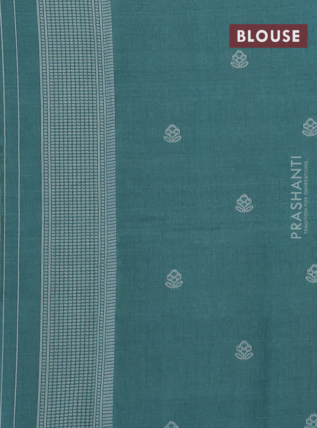 Sambalpuri semi silk saree pastel wine shade and peacock green with allover ikat weaves and thread woven border