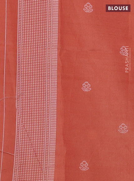 Sambalpuri semi silk saree mauve pink and orange with allover ikat weaves and thread woven border