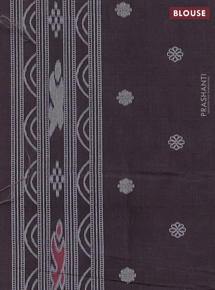Sambalpuri semi silk saree brown and coffee brown with allover warli ikat weaves and thread woven border