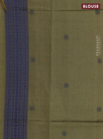 Sambalpuri semi silk saree mango yellow and sap green with allover ikat weaves and thread woven border