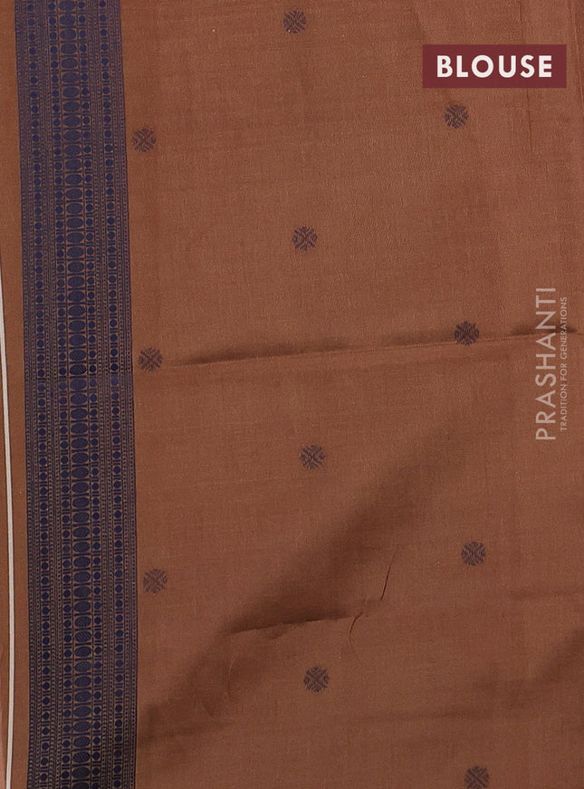 Sambalpuri semi silk saree peach pink and dark sandal with allover ikat weaves and thread woven border