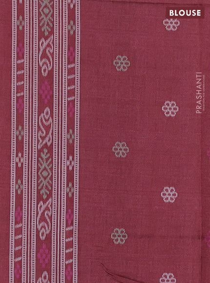 Sambalpuri semi silk saree black and brown with allover ikat weaves and thread woven border