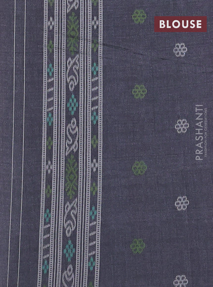 Sambalpuri semi silk saree rustic orange and grey with allover ikat weaves and thread woven border