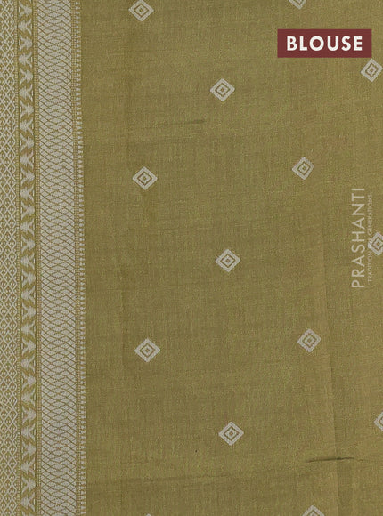 Sambalpuri semi silk saree violet and mehendi green with allover ikat weaves and thread woven border