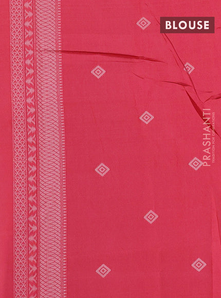 Sambalpuri semi silk saree purple and red shade with allover ikat weaves and thread woven border