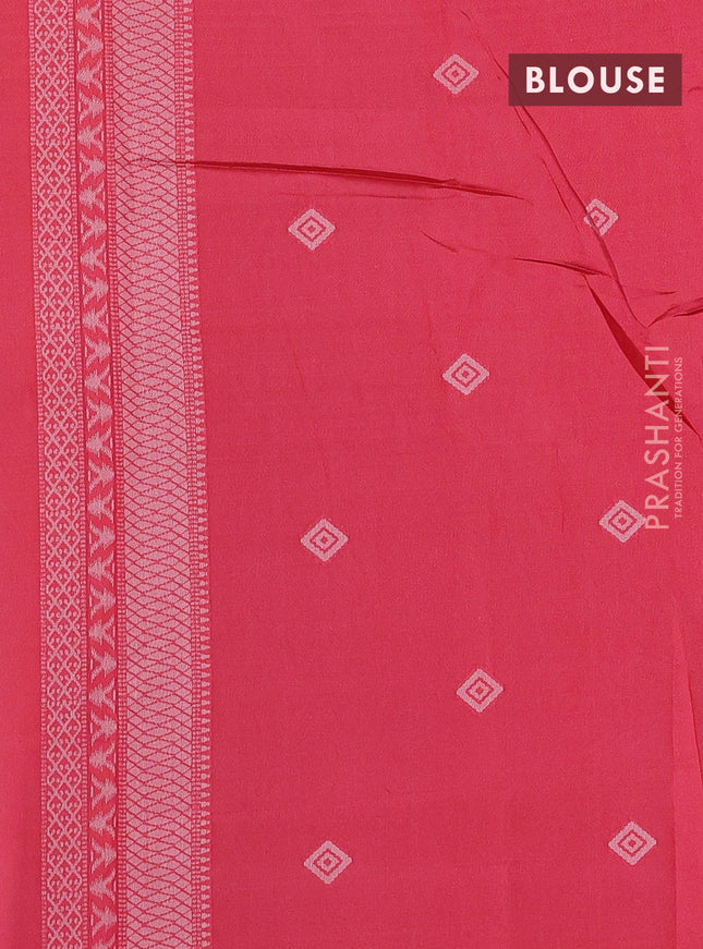 Sambalpuri semi silk saree purple and red shade with allover ikat weaves and thread woven border