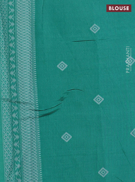 Sambalpuri semi silk saree mauve pink and green with allover ikat weaves and thread woven border